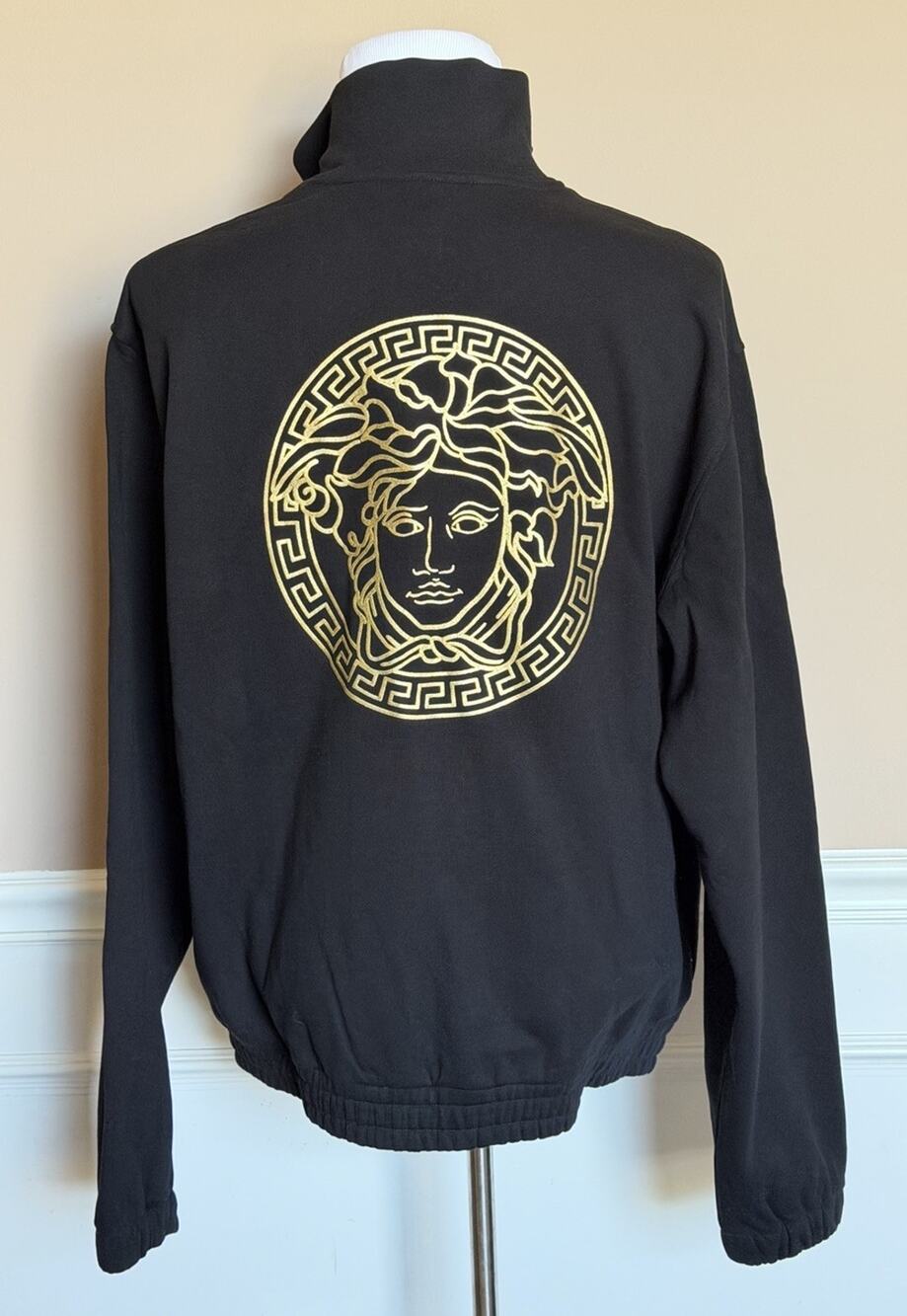 Versace Medusa Print Men’s Black Cotton Sweatshirt Jacket M Black 1014422 NWT